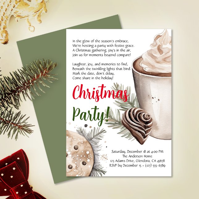 Convite de festas Poem de Natal Moderno (Elevate your upcoming event with this cozy Christmas invitation and heartwarming poem!)