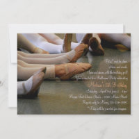 Convite de festas pontiagudo Toes Ballerina