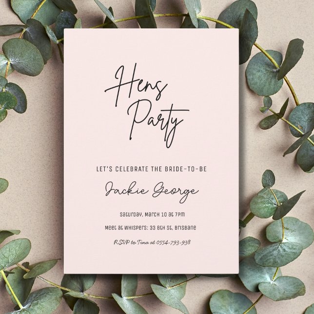 Convite de festas preto-rosa de tendas simples (Criador carregado)