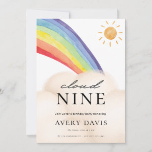 Convite de festas Primavera arco-íris