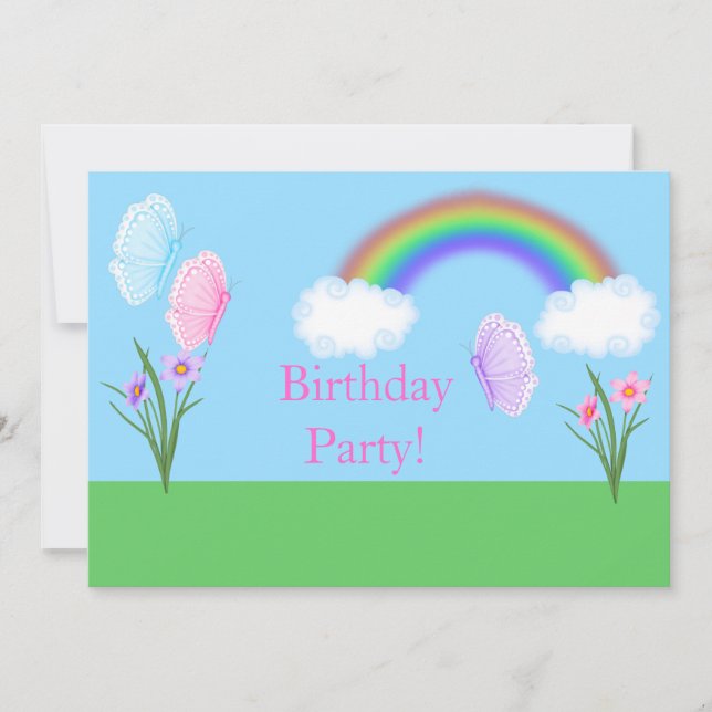 CONVITE DE FESTAS primavera BUTTERFLIES (Frente)