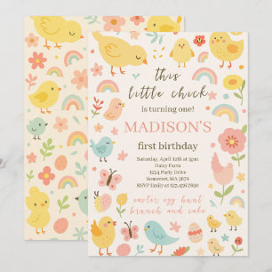 Convite de festas primeiro aniversario de frango