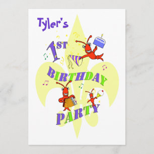 Convite de festas primeiro aniversario de lagosta