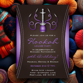 Convite de festas Purple Hookah