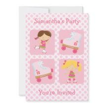 Convite de festas quadrado do Rollerskating do