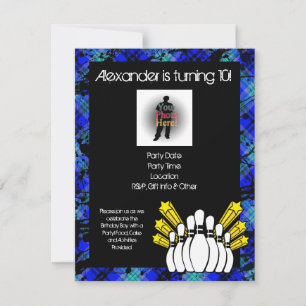 Convite de festas quente da boliche da foto de