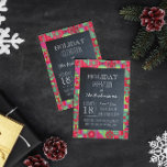 Convite de festas Quilt de Feriado Chalkboard<br><div class="desc">Este convite casual é perfeito para qualquer ocasião de feriado. Cada item é perfeitamente personalizável para dizer exatamente o que você quer. Excelente para uma festa de Natal,  celebração de feriados,  troca de presentes ou chá de férias.</div>