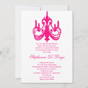 convite de festas Quinceanera de Quandelier Rosa 5