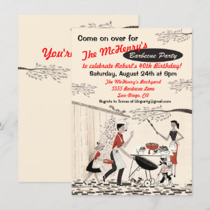 Convite de festas retro do assado do vintage