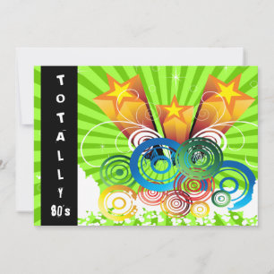 convite de festas retrô totalmente anos 80 verde