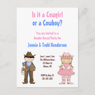 Convite de festas Revelação de Sexo de Cowboy e 