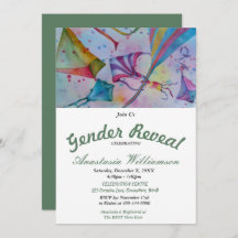 Convite de festas REVELADOR DO GÊNERO KITE FLYING