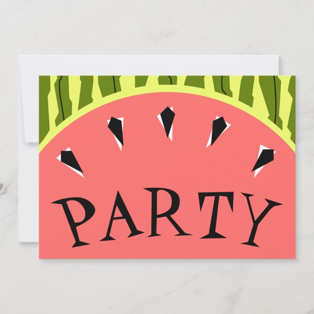 Convite de festas rosa com barra de água (Frente)