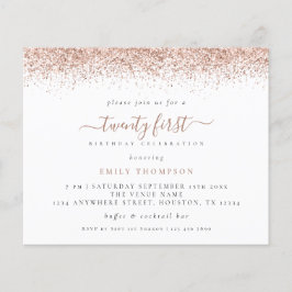 Convite de festas Rosa Dourada Glitter 21 rua
