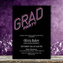 Convite de festas Rosa Preto