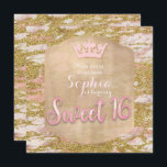 Convite de festas Rosa rosa Dourada Princesa SWEET<br><div class="desc">Convite de festas Rosa rosa Dourada Princesa SWEET 16</div>