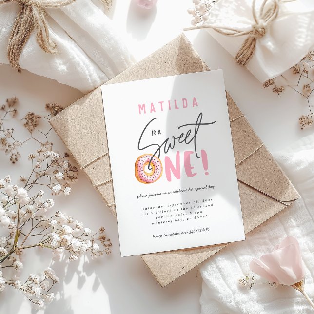 convite de festas rosquinha doce de um primeiro an (Criador carregado)