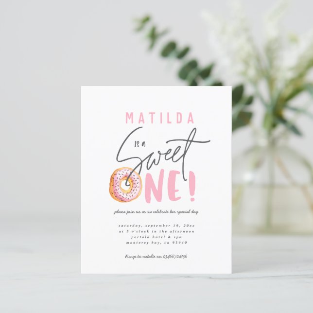 convite de festas rosquinha doce de um primeiro an (Em pé/Frente)