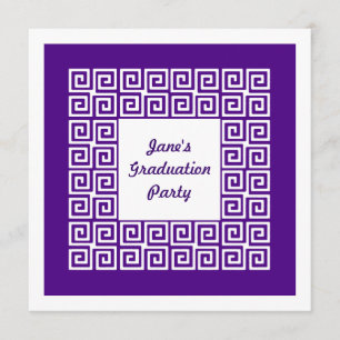 Convite de festas roxo do formando do teste padrã