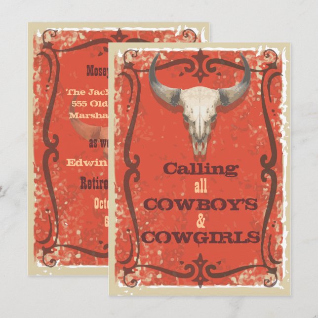 Convite de festas Russo Ocidental (Frente/Verso)