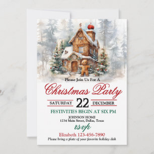 Convite de festas Rustic Home de Natal