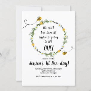 Convite de festas Rústico de Abelhas Amarelas