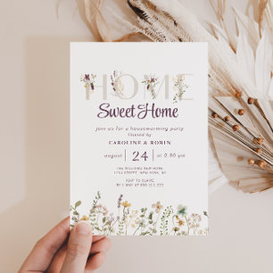 convite de festas rústico de flores silvestres
