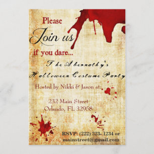 Convite de festas sangrento do Dia das Bruxas do