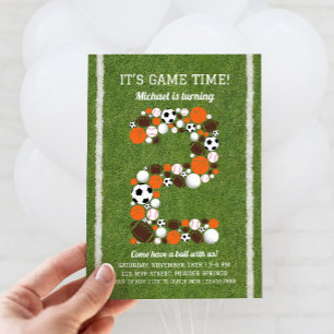 Convite de festas segundo aniversário desportivo