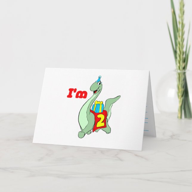 Convite de festas segundo aniversário - Dinossauro (Frente)