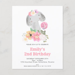 Convite de festas segundo aniversário Elefante de 