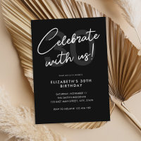 Convite de festas simples de aniversário de 30 ano