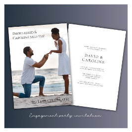 convite de festas simples moderno de engajamento d