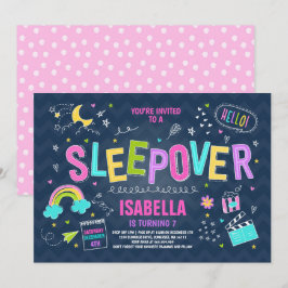 Convite de festas Sleepover Slumber Partido Pajama