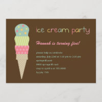 Convite de festas Sorvete