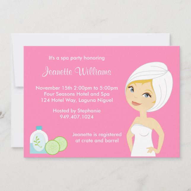 Convite de festas Spa (Frente)