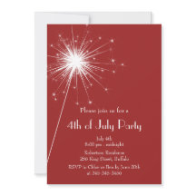 Convite de festas Sparkles de 4 de julho