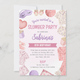 Convite de festas Sumber Rosa - Rapariga Dormem
