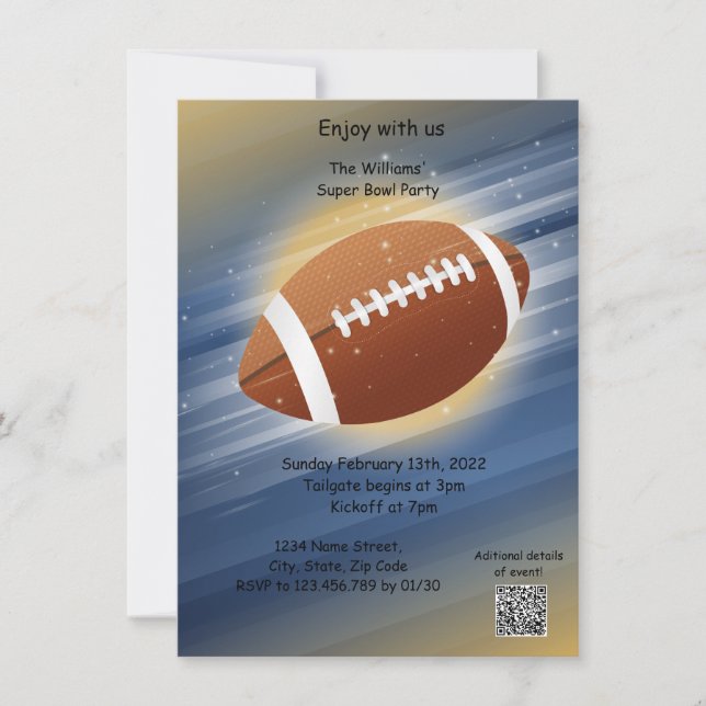 Convite de festas Superbowl (Frente)