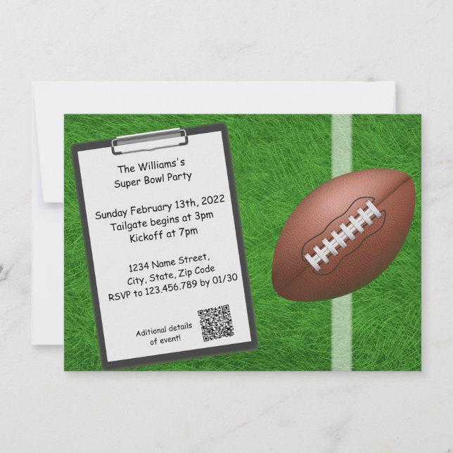Convite de festas Superbowl (Frente)