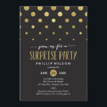 Convite de festas Surpresa de Pontos Sparkle<br><div class="desc">Excelente de convite de festas surpreendente,  chic e moderno para qualquer idade. A folha de ouro é falsa e impressa em formato plano. Escolha uma forma recortada ou papel texturizado para um convite especial extra.</div>