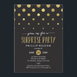 Convite de festas Surpresa de Pontos Sparkle<br><div class="desc">Excelente de convite de festas surpreendente,  chic e moderno para qualquer idade. A folha de ouro é falsa e impressa em formato plano. Escolha uma forma recortada ou papel texturizado para um convite especial extra.</div>