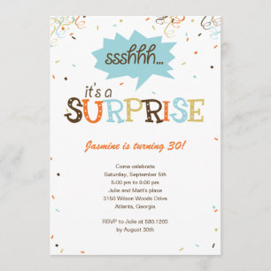 Convite de festas Surpresa do Chá Confetti