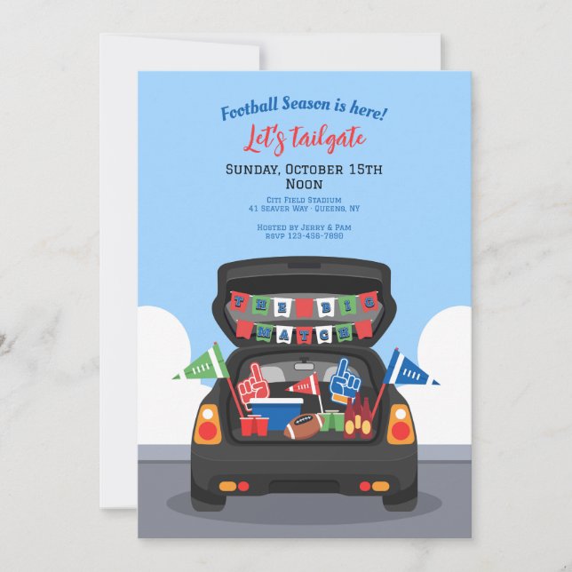 Convite de festas Tailgate (Frente)