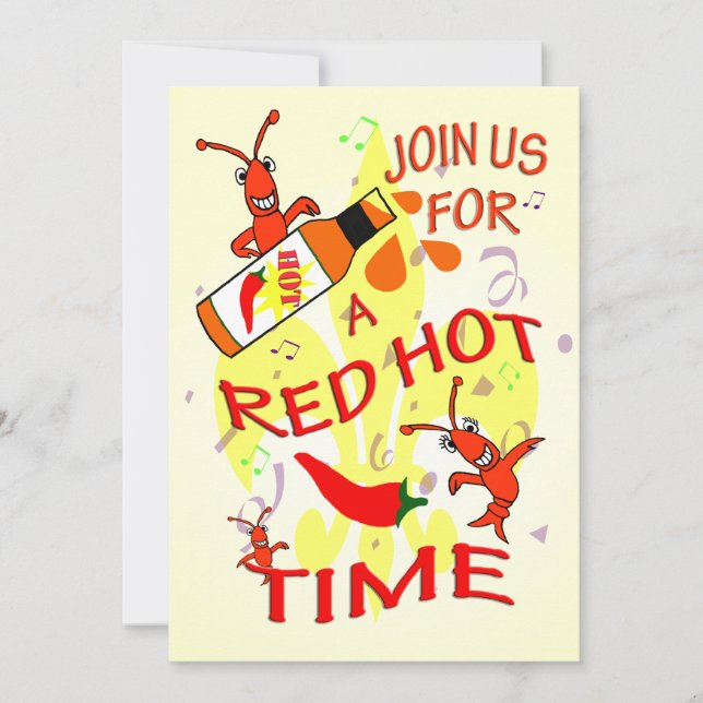 Convite de festas temático de Cajun (Frente)