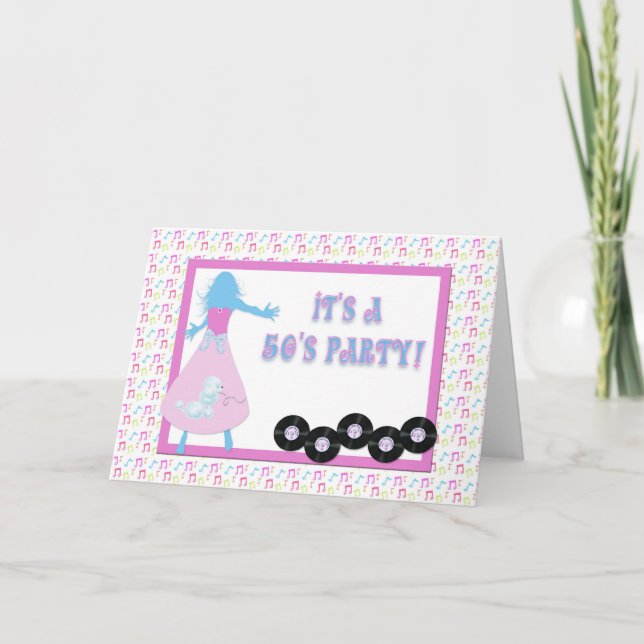 convite de festas temático do 50 (Frente)