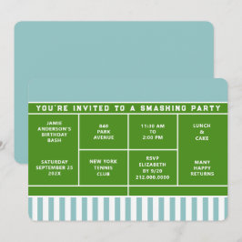 Convite de festas tênis