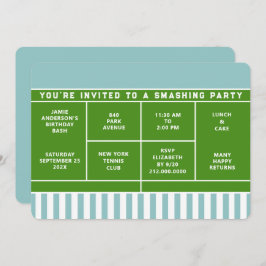 Convite de festas tênis