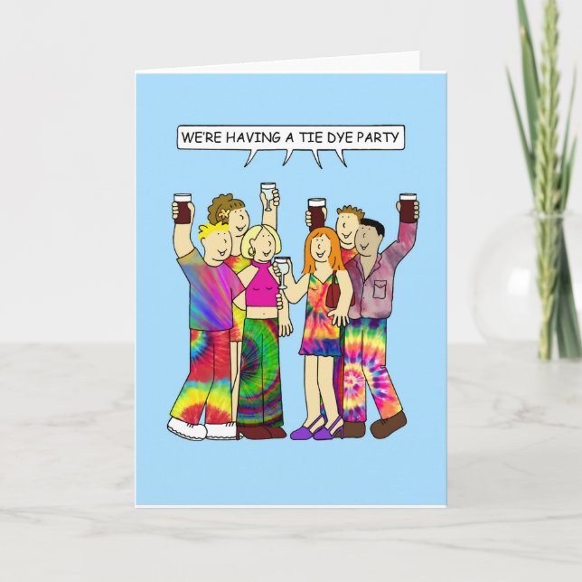 Convite de festas Tie Dye (Frente)