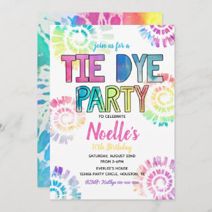 Convite de festas Tie Dye Tie Dye Birthday